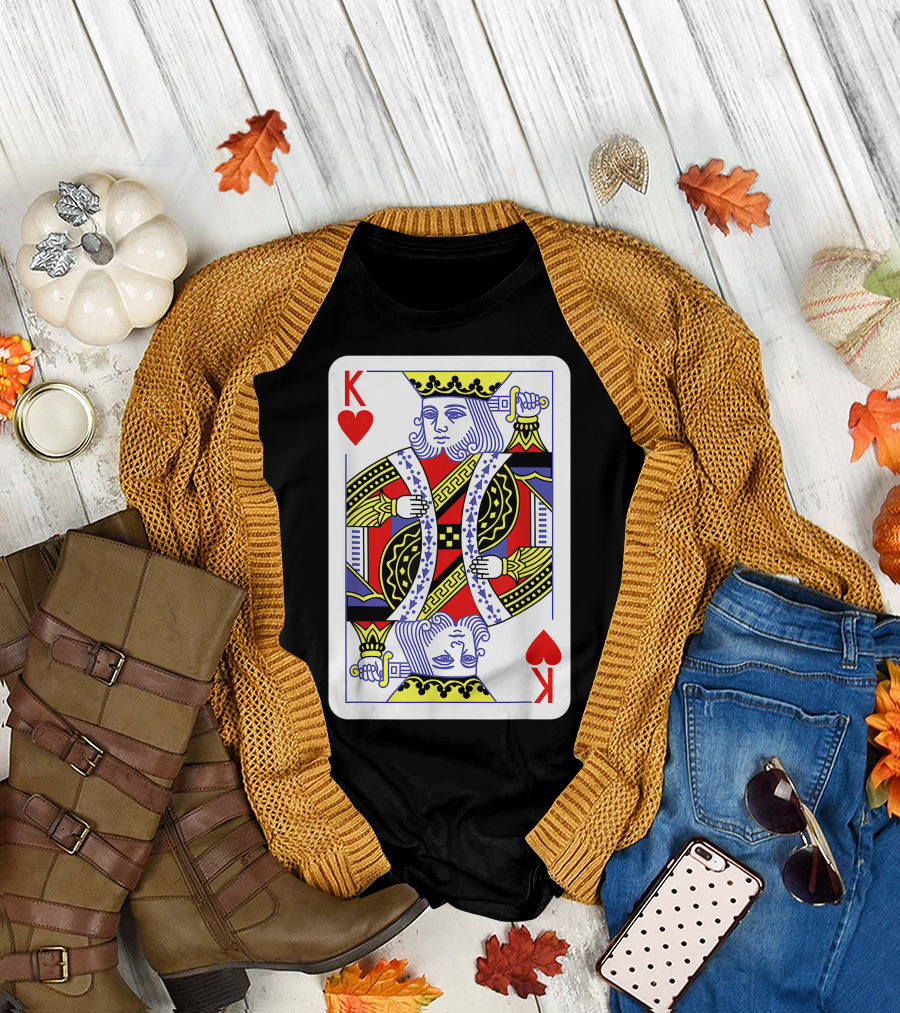 King Of Hearts Playing Card Halloween Costume Casino T-Shirt