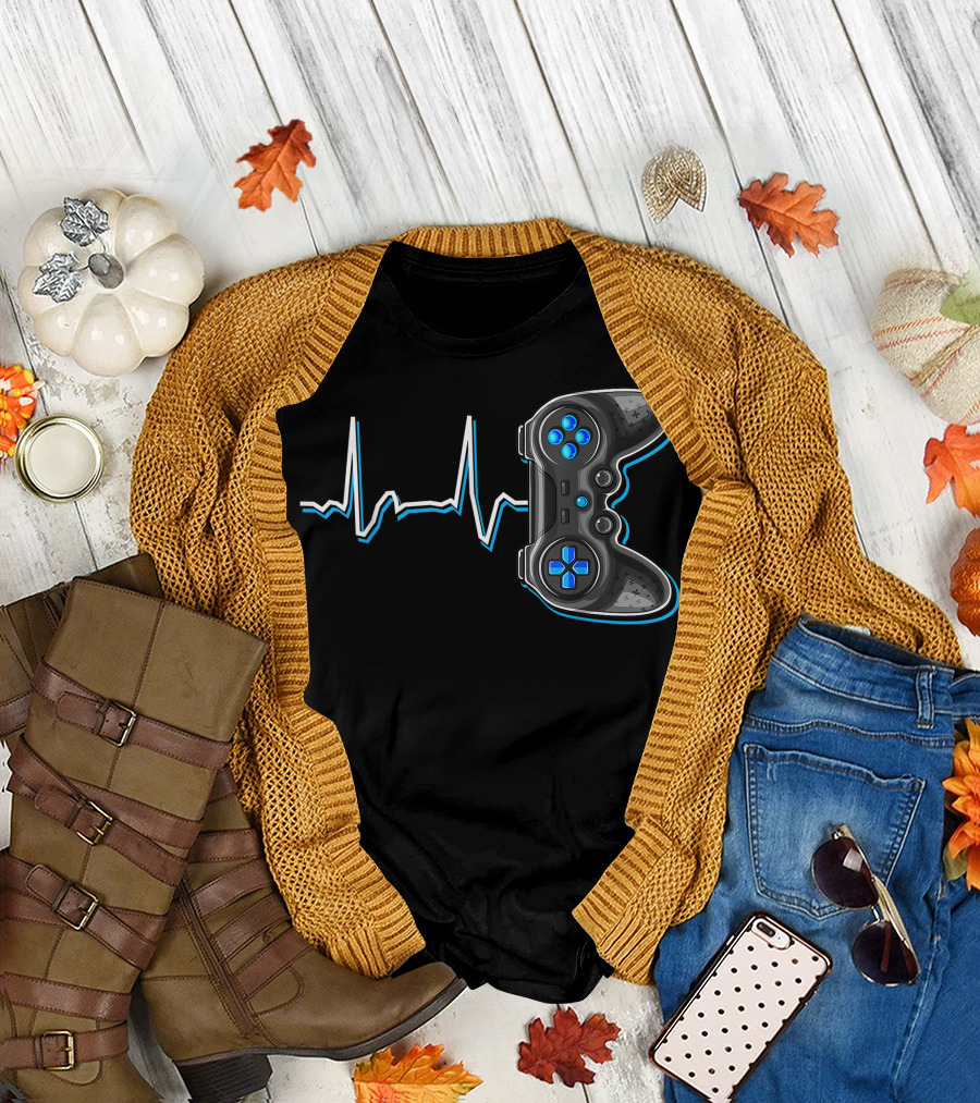 Video Gamer Heartbeat Controller T-Shirt