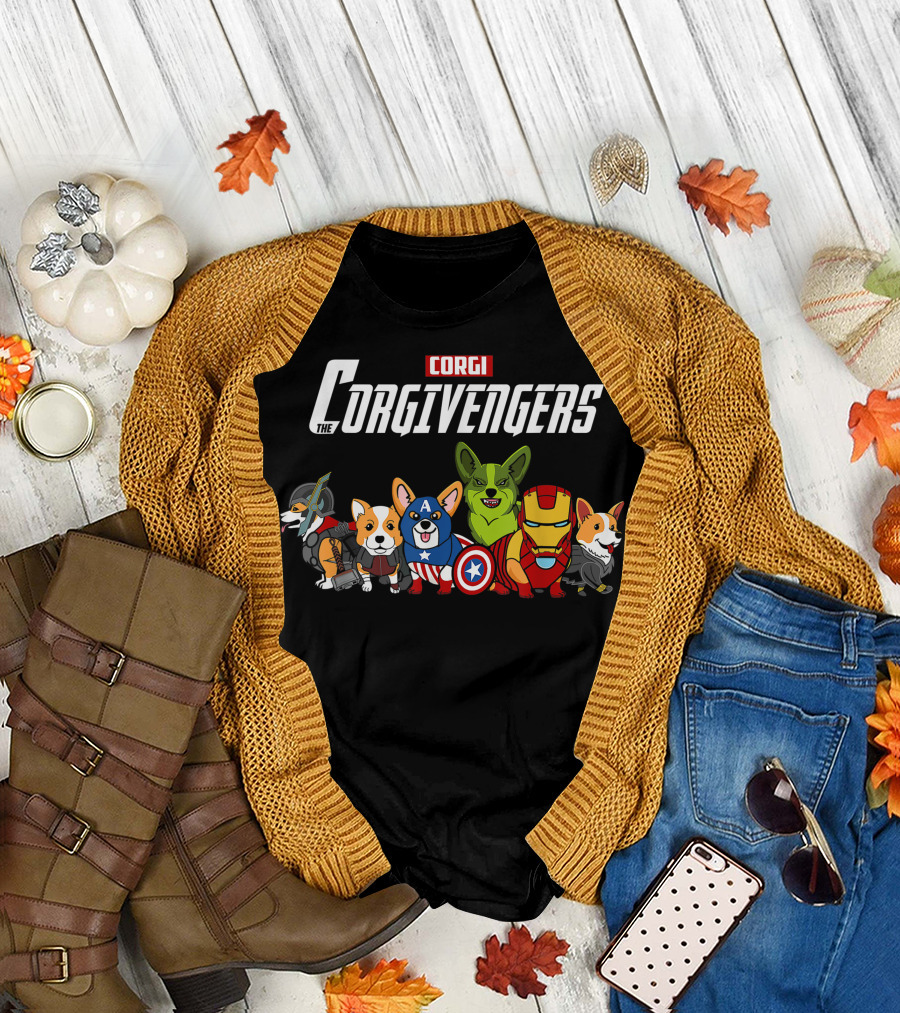 Corgi Corgivengers The Corgi Avenger Corgi Marvel Hero Dogs T-Shirt