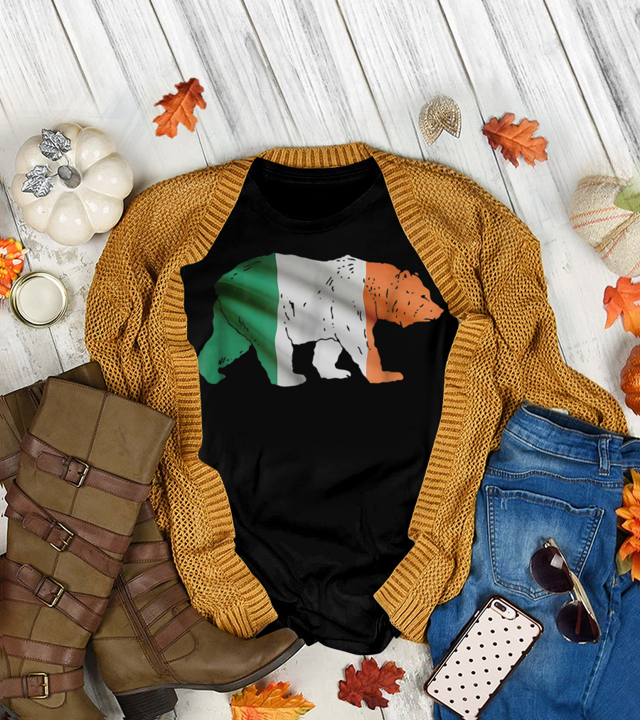 Ireland Flag Bear St. Patrick's Day Irish Custom T-Shirt
