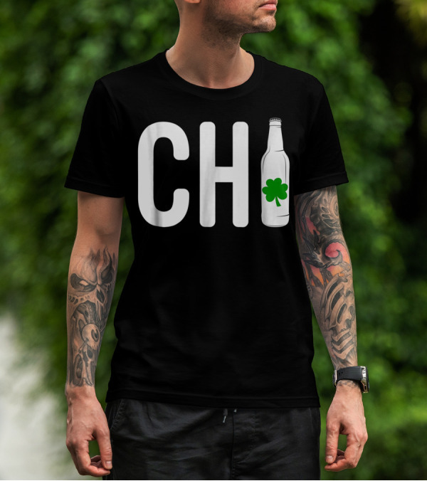 CHI Shamrock Irish Beer Drinker Chicago T-Shirt