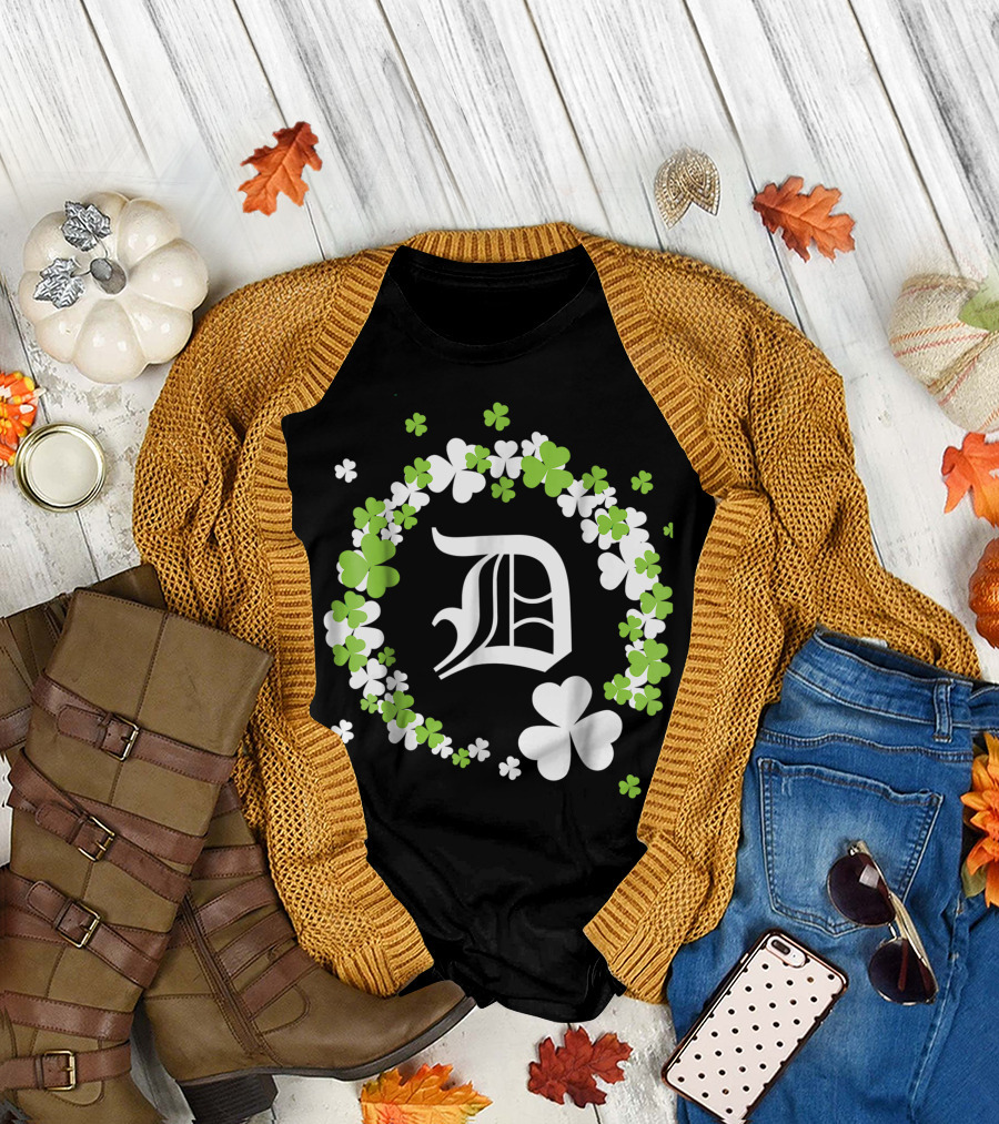 St. Patrick's Day Detroit Shamrock D Corktown T-Shirt