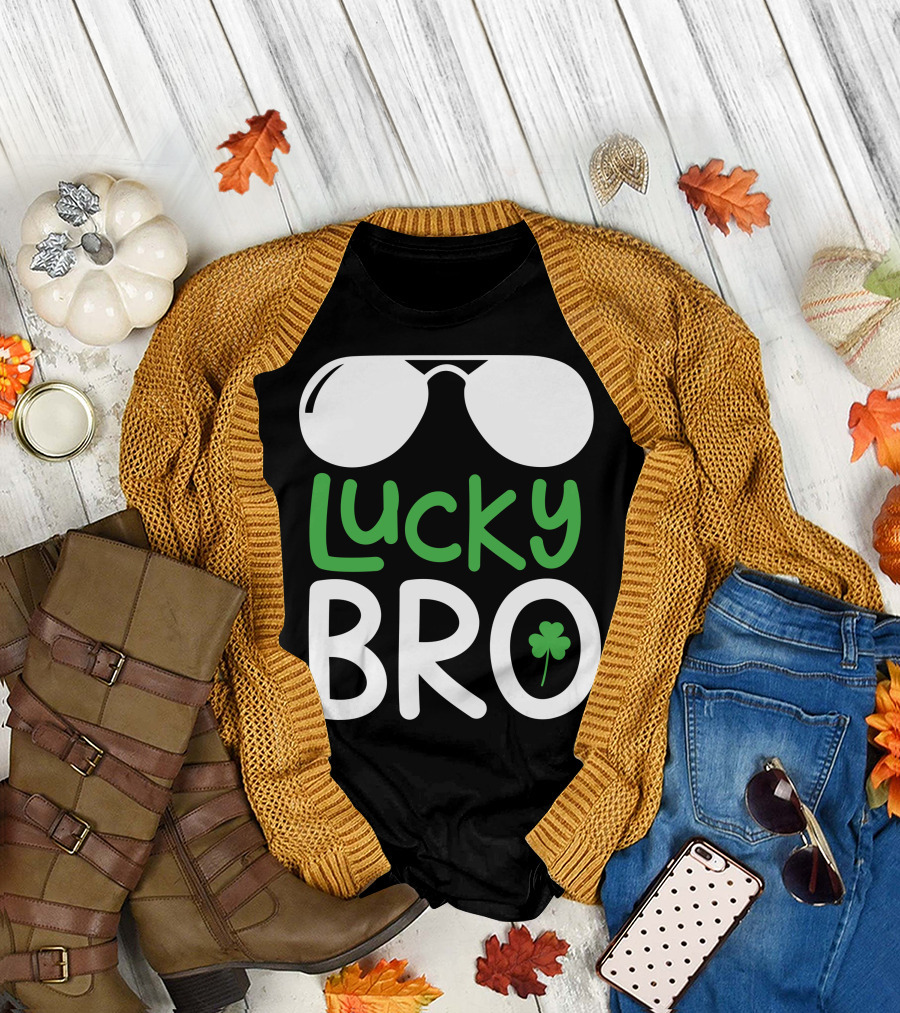 Lucky Bro St. Patrick's Day Shades with Shamrock T-Shirt