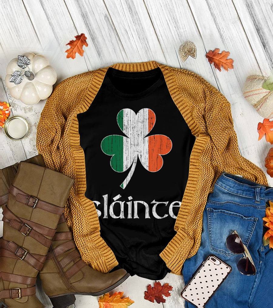 Slainte Irish Flag Shamrock T-Shirt