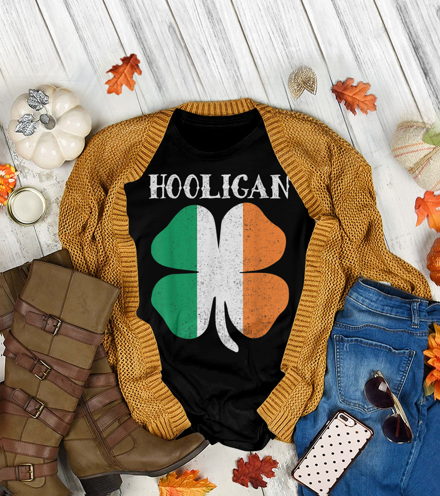 Hooligan Irish Flag Shamrock St Patrick's Day T-Shirt