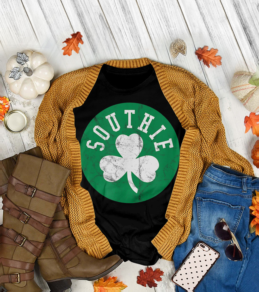 Southie Retro Look Shamrock Irish T-Shirt