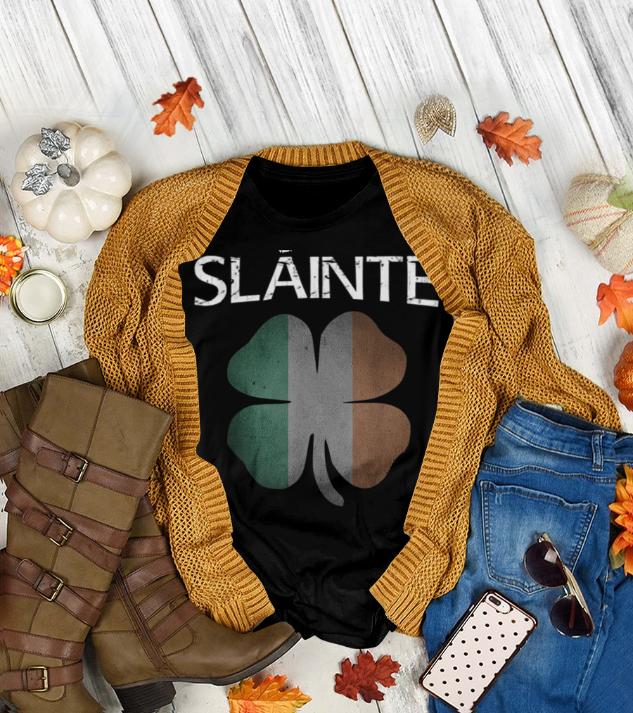 Slainte Shamrock Irish Flag St. Patrick's Day Ireland Iconic Symbols T-Shirt