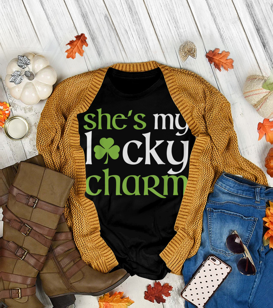 She's My Lucky Charm Shamrock St Patrick's Day T-Shirt