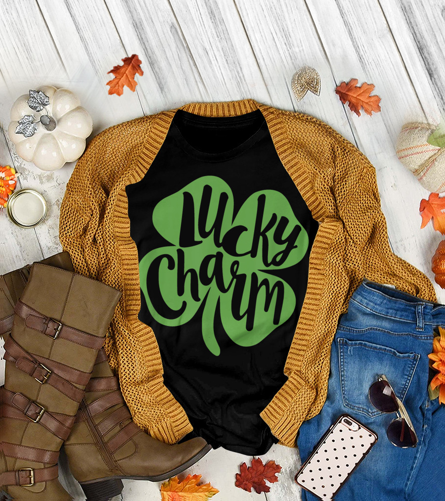 Lucky Charm Irish Shamrock 4 Leaf Clover St. Patrick's Day T-Shirt