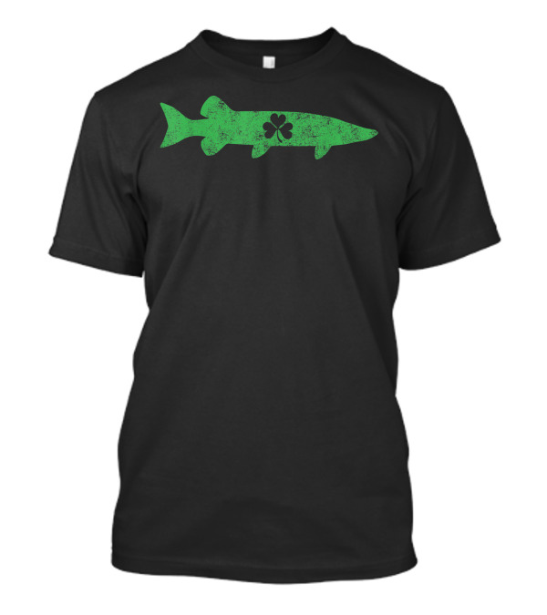 Musky Fishing St. Patrick's Day Irish Fisherman Clover Fish T-Shirt