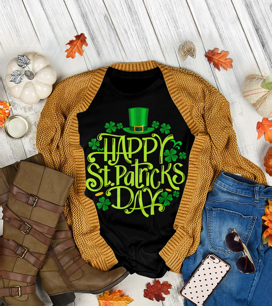 Happy St. Patrick's Day Shamrock Hat T-Shirt