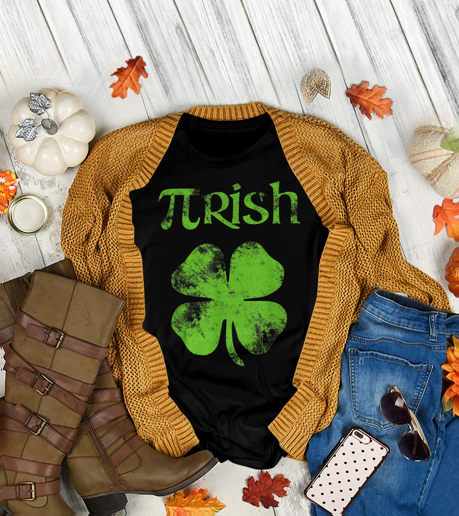 Pi Irish St. Patrick's Day Clover Pi Day Maths Teacher T-Shirt