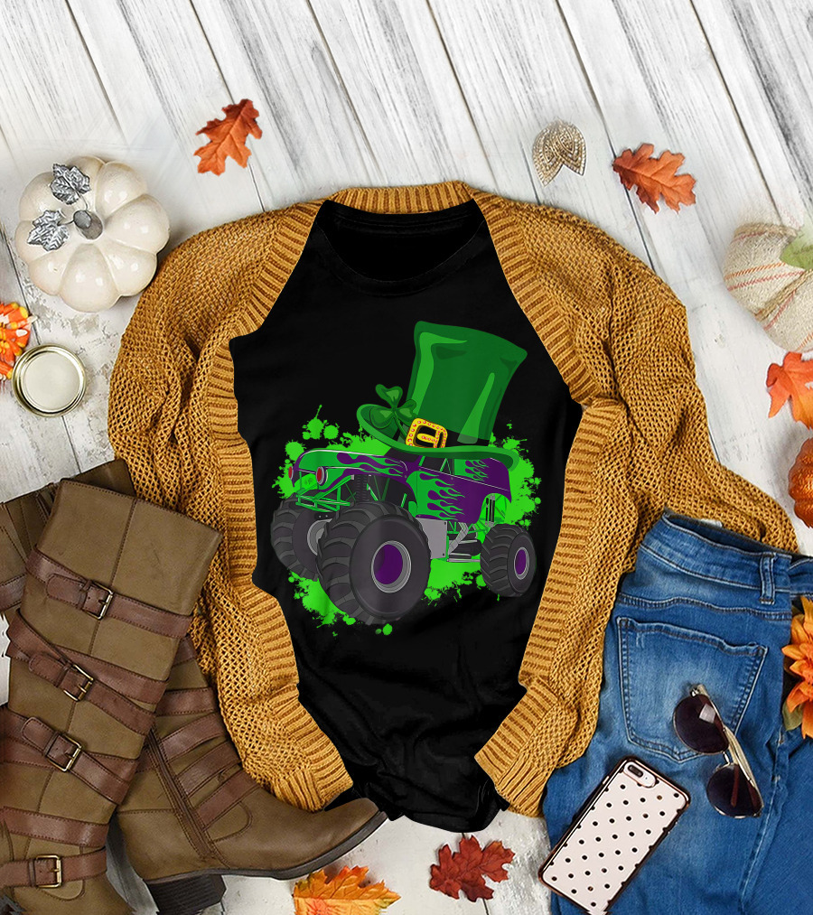 St. Patrick's Day Monster Trucks for Adults Youth and Toddlers T-Shirt