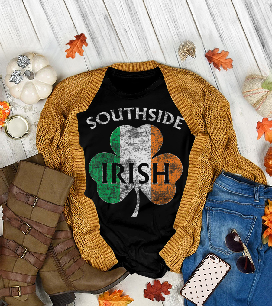 Southside Irish Shamrock Flag T-Shirt