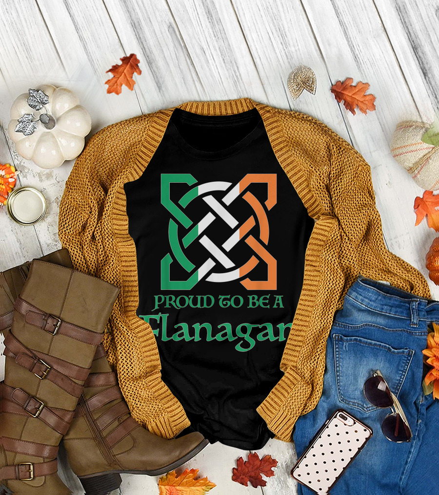 Proud To Be A Flanagan Irish Celtic Knot T-Shirt
