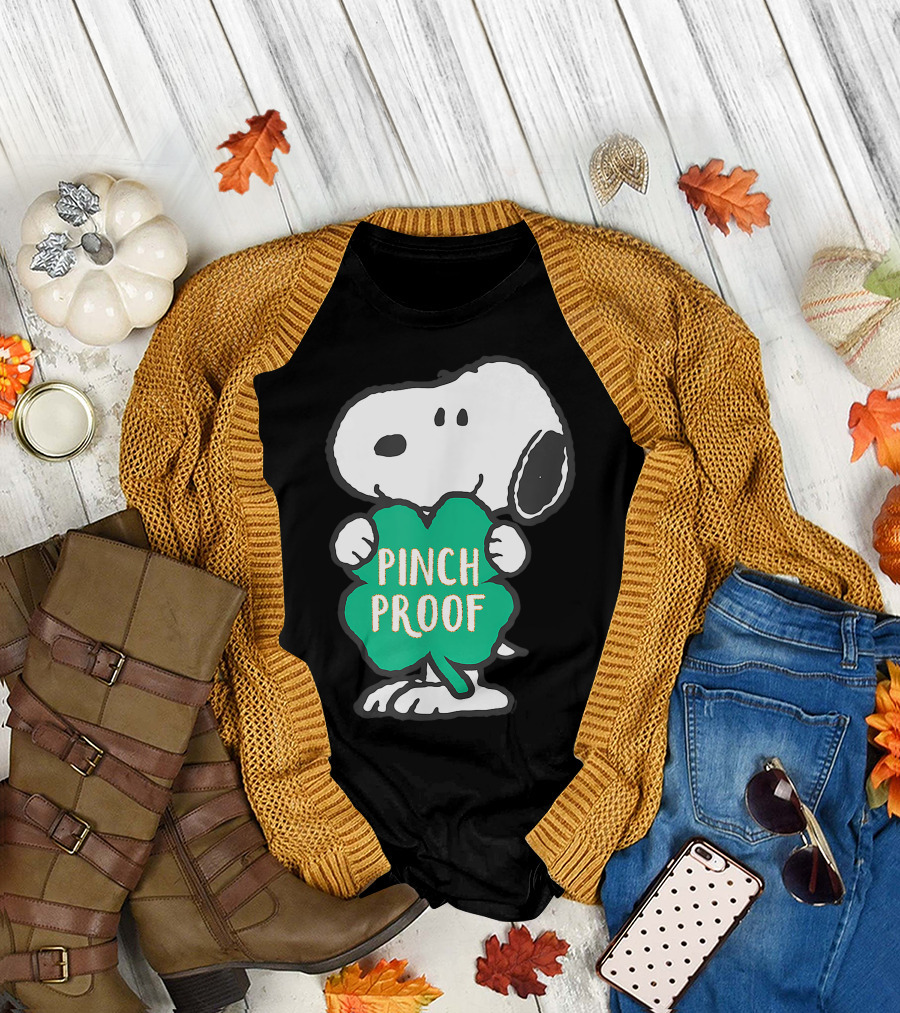 St. Patrick's Day Snoopy Pinch Proof with Shamrock T-Shirt