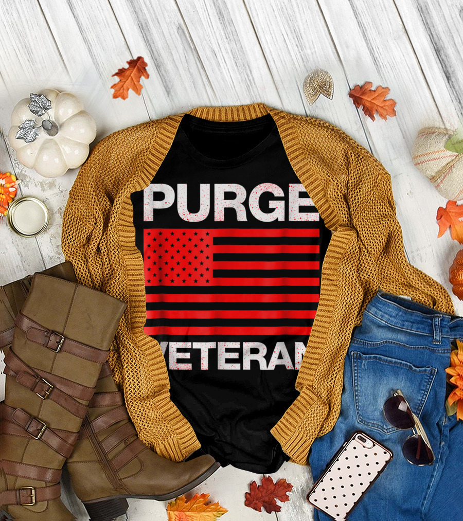 Purge Veteran with American Flag T-Shirt
