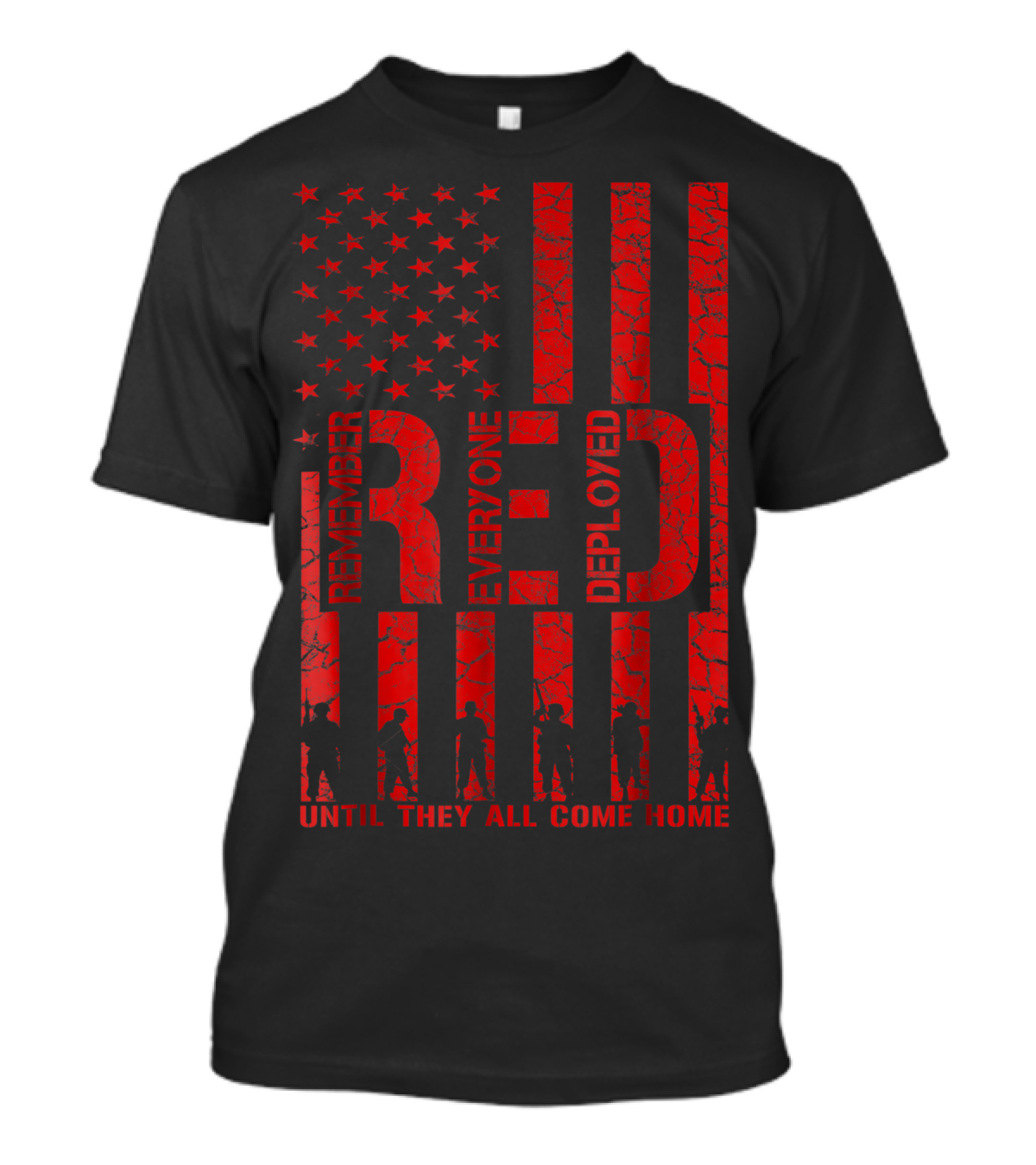 Remember Everyone Deployed Until They All Come Home American Flag T-Shirt