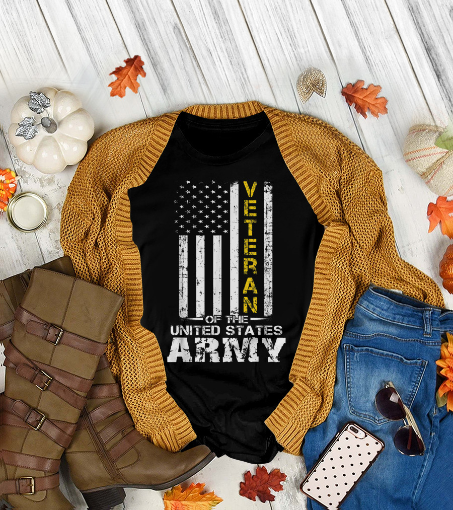 Veteran United States Army Veteran Of The United States Army Gold T-Shirt