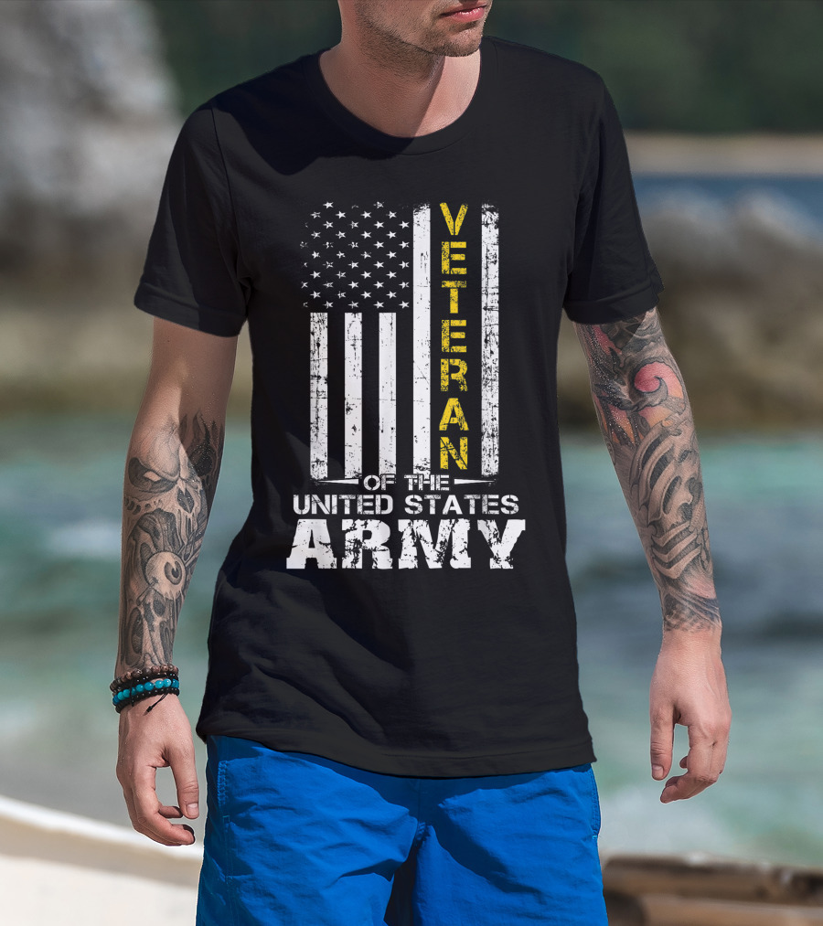 Veteran United States Army Veteran Of The United States Army Gold T-Shirt