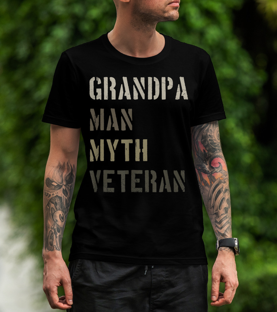 Grandpa Man Myth Veteran T-Shirt