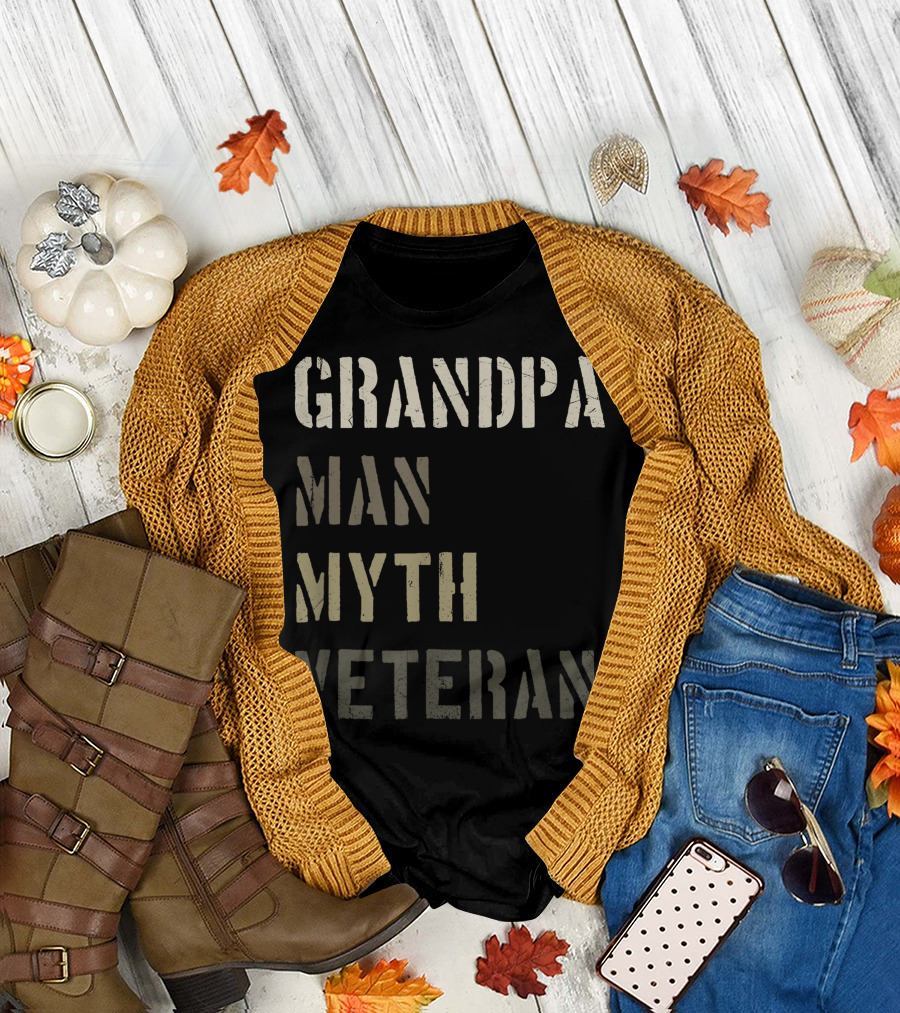 Grandpa Man Myth Veteran T-Shirt