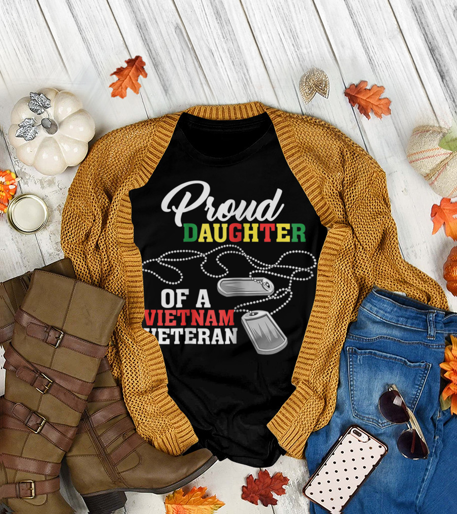 Proud Daughter of a Vietnam Veteran Dog Tags T-Shirt