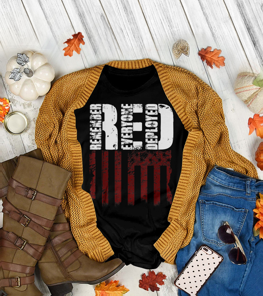 Red Remember Everyone Deployed Veteran Friday T-Shirt