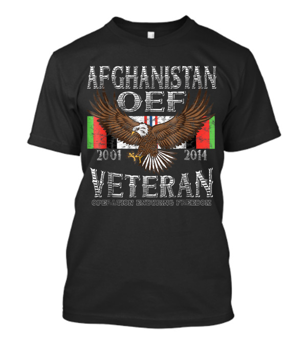 Afghanistan OEF Veteran 2001-2014 Operation Enduring Freedom Eagle Flag T-Shirt