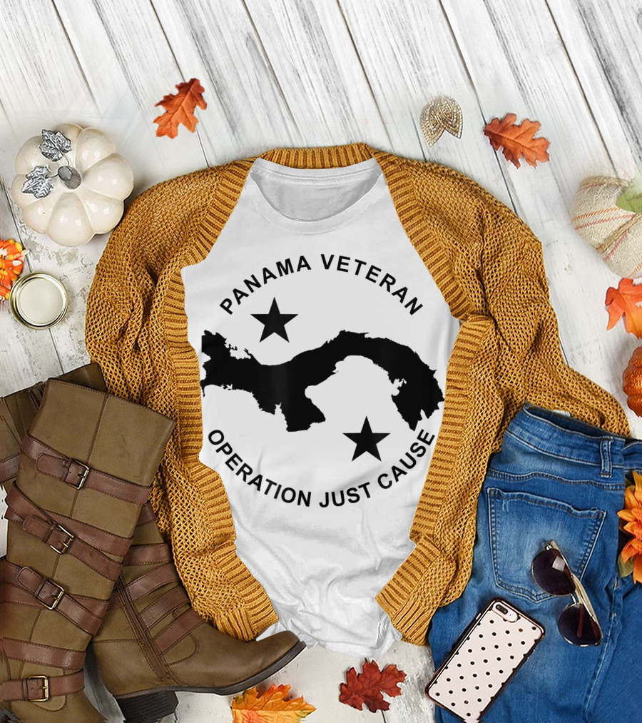 Panama Veteran Operation Just Cause Map and Stars T-Shirt