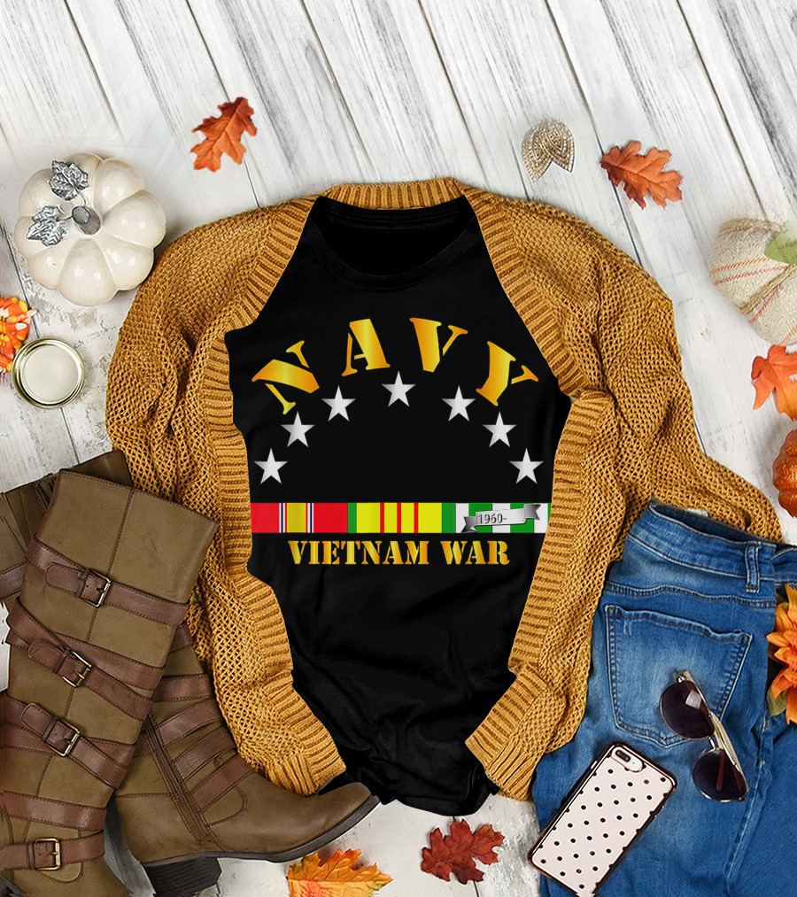 Navy Vietnam War 1959 Veteran Stars T-Shirt