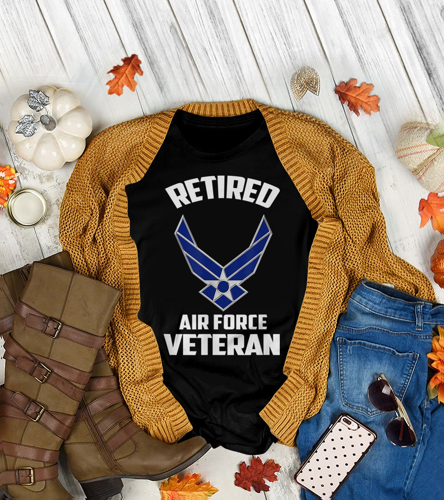 Retired Air Force Veteran USAF Emblem T-Shirt