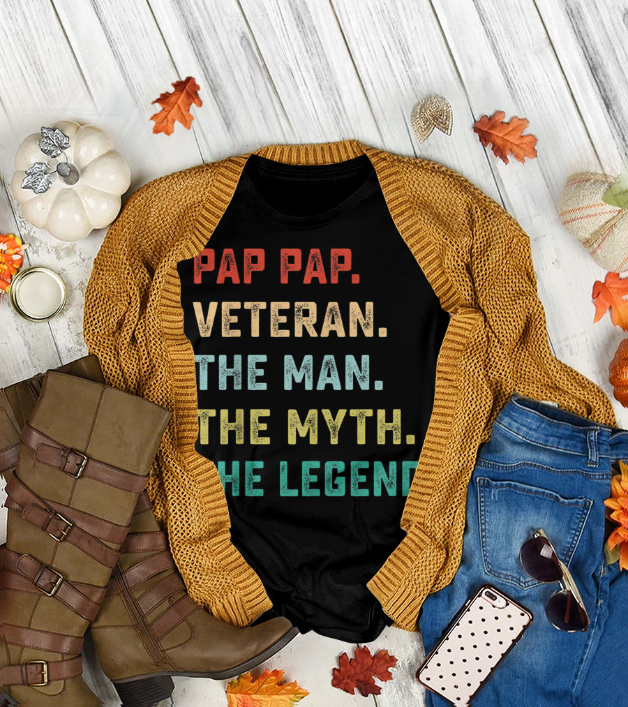 Pap Pap Veteran The Man The Myth The Legend T-Shirt