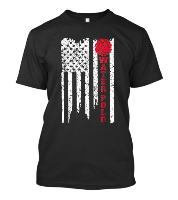 Vintage American Flag Water Polo Vertical Stripes Ball T-Shirt