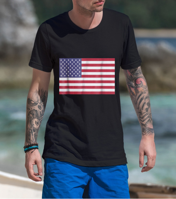 American Flag Stars And Stripes Iconic T-Shirt