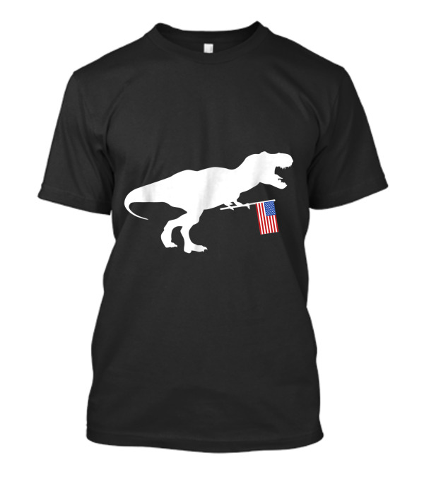 T Rex Holding American Flag 4th Of July Dinosaur USA T-Shirt
