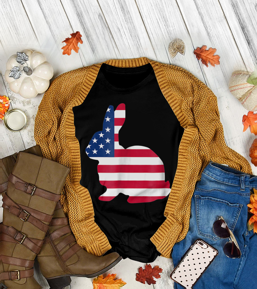 American Flag Easter Bunny Patriotic Rabbit T-Shirt