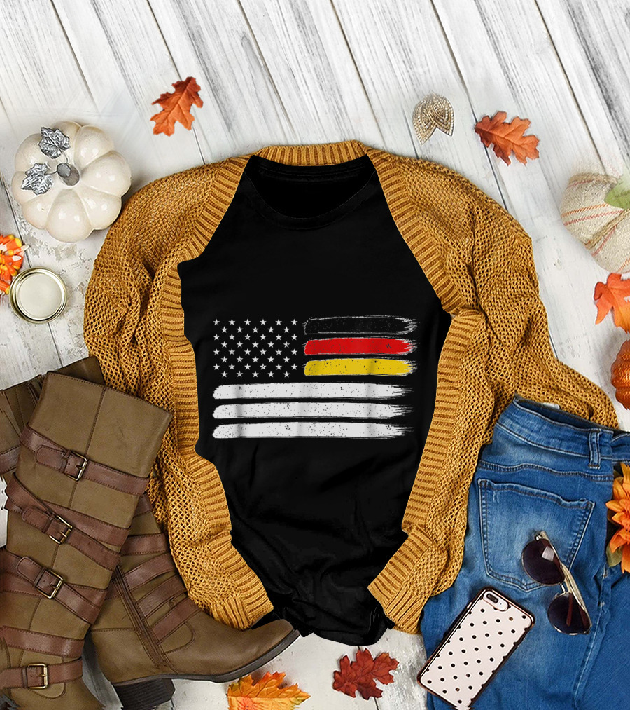 German American Flag Hybrid Germany USA T-Shirt