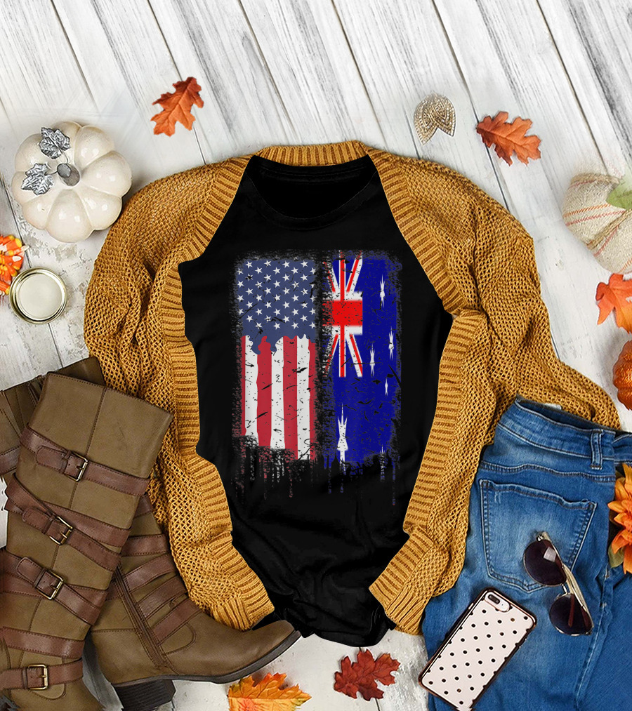 Patriotic Blend USA Australia Flags American Australian Unity T-Shirt
