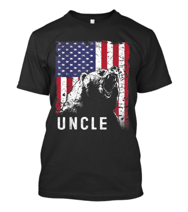 Retro Distressed Uncle Bear American Flag T-Shirt