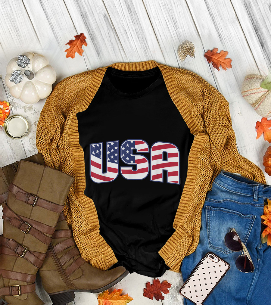 USA American Flag 4th of July Patriotic T-Shirt