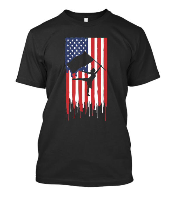 Patriotic Color Guard Dripping American Flag 4th Of July T-Shirt