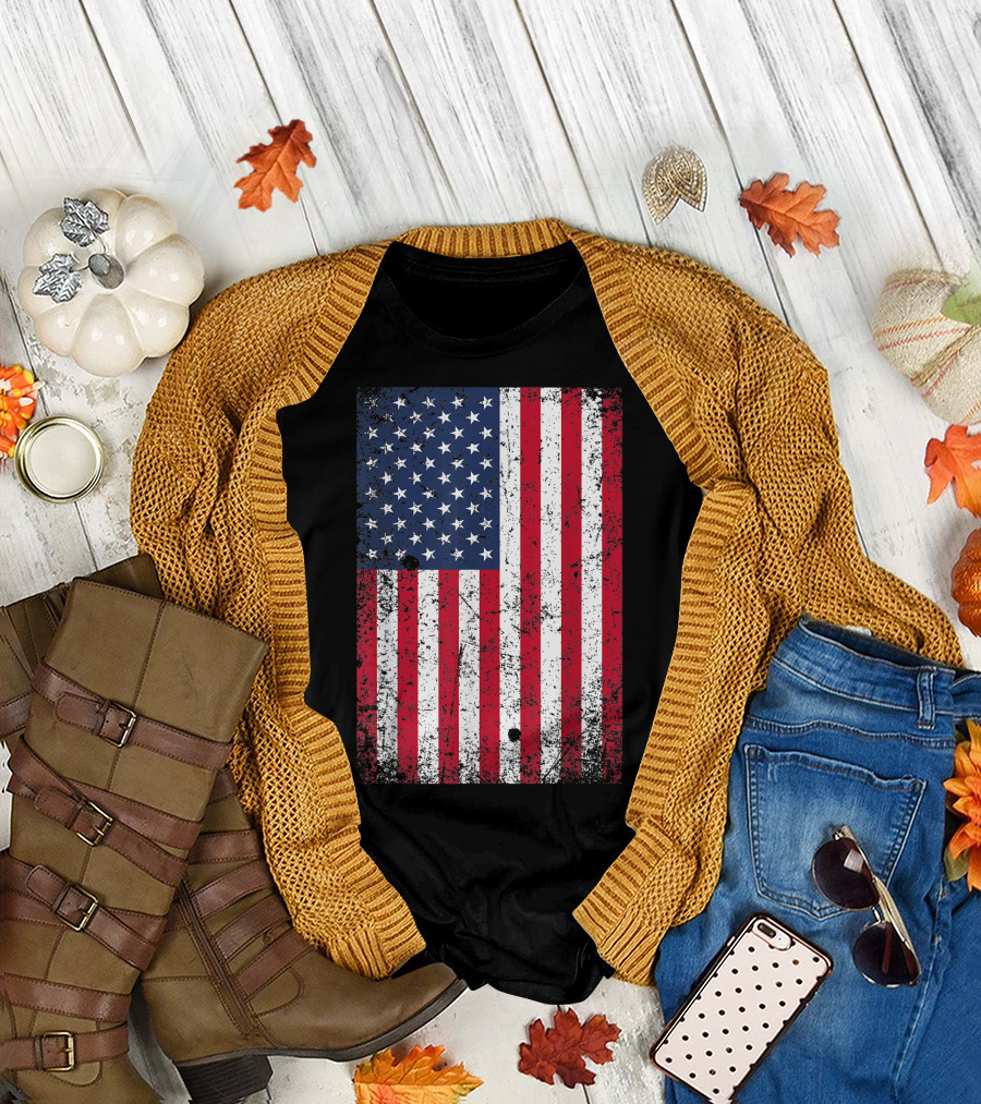 American Flag USA Fourth of July Vintage T-Shirt