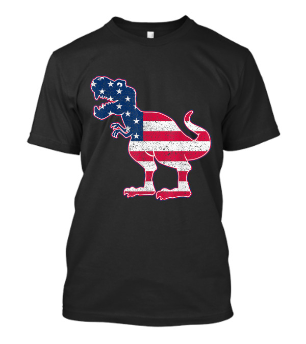 Dinosaur American Flag 4th Of July Patriotic T-Rex T-Shirt
