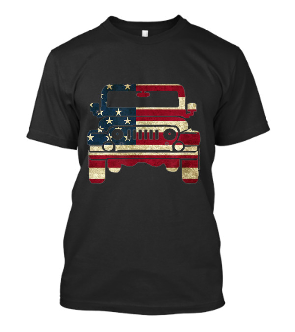 American Flag Jeep USA 4th Of July Off-Road 4X4 Patriotic Adventure T-Shirt