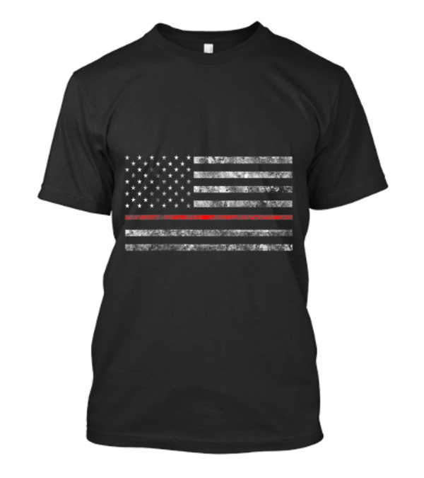 Thin Red Line American Flag Firefighter Long Sleeve T T-Shirt