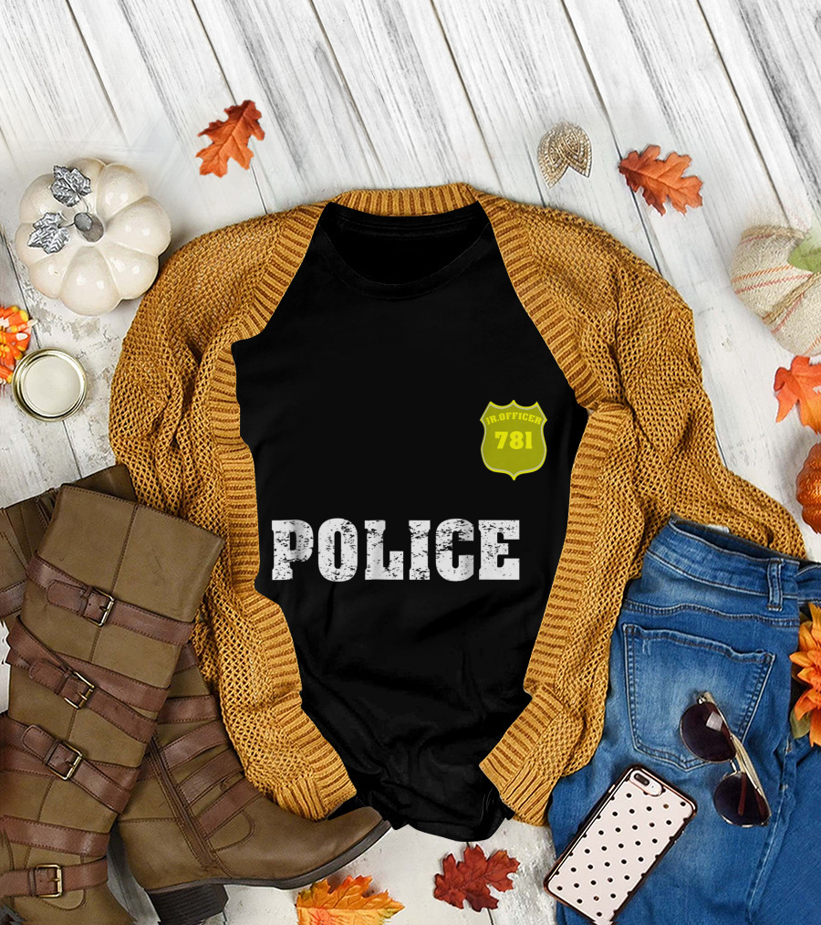 Police Jr. Officer 781 Badge Costume Halloween Boys Girl T-Shirt