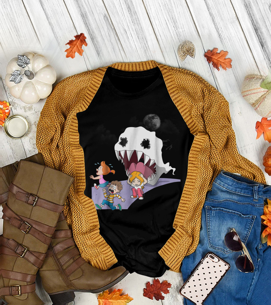 Kids See Ghost Halloween Scary Night Adventure for Women Son Daughter T-Shirt
