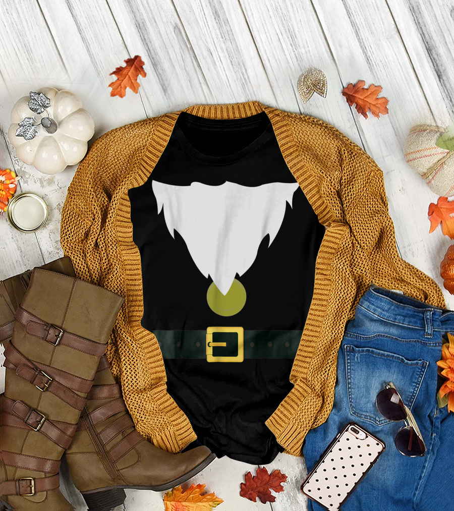 Funny Dwarf Costume Beard Hat Belt T-Shirt