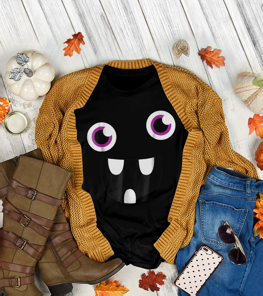 Cute Eye Monster Face Funny Halloween Kids Man Monster Eyes T-Shirt